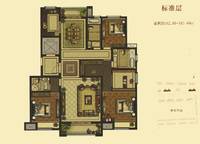 C25號樓洋房標(biāo)準(zhǔn)層三房戶型 3室2廳2衛(wèi)1廚 162.88㎡