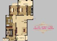 二期9、10、16#D-3戶型 3室2廳2衛(wèi)1廚 116.00㎡