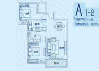 鄭西理想城A1-2戶型 2室2廳1衛(wèi)1廚 86.00㎡