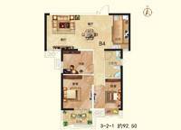 3室2廳1衛(wèi) 約92.5㎡ 3室2廳1衛(wèi)1廚 92.50㎡