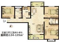3室2廳2衛(wèi)134-135㎡ 3室2廳2衛(wèi)1廚 135.00㎡