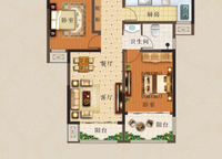 A9戶型兩室兩廳一衛(wèi)82㎡ 2室2廳1衛(wèi)1廚 82.00㎡