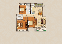 B4戶型三室兩廳兩衛(wèi)128㎡ 3室2廳2衛(wèi)1廚 128.00㎡