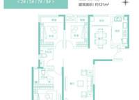 二期5號地2#3#7#8#C2戶型 3室2廳2衛(wèi)1廚 121.00㎡