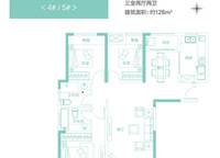 二期5號地4#5#C1戶型 3室2廳2衛(wèi)1廚 128.00㎡