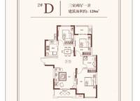 2#D戶型 3室2廳1衛(wèi)1廚 120.00㎡