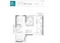 二期B2戶型 2室2廳1衛(wèi)1廚 75.30㎡