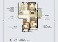 三期書香庭3B-2 108㎡ 3室2廳1衛(wèi)1廚 108.00㎡