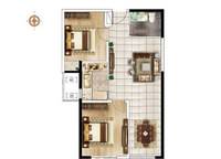 五期A-3#A-1戶型 2室2廳1衛(wèi)1廚 85.40㎡