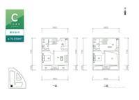 Loft-C戶型 2室1廳1衛(wèi)1廚 76.06㎡