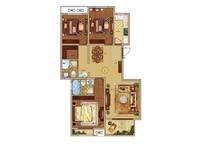 洋房E戶型三室兩廳兩衛(wèi)一廚 3室2廳2衛(wèi)1廚 125.00㎡