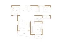 思念城東院戶型-B 2室2廳1衛(wèi)1廚 87.28㎡