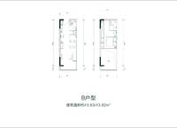 LOFT公寓B戶型 1室1廳2衛(wèi)0廚 43.00㎡
