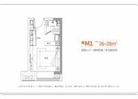 M1戶型 1室0廳1衛(wèi)0廚 26.00㎡