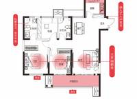 三室兩廳兩衛(wèi)；116㎡；A戶型 3室2廳2衛(wèi)1廚 116.00㎡