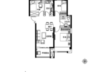 三室兩廳一衛(wèi)；88㎡；D2/D3戶型 3室2廳1衛(wèi)1廚 88.00㎡