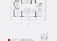178.03；四房二廳三衛(wèi)；4B 4室2廳3衛(wèi)1廚 178.03㎡