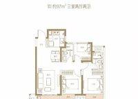 五號院E戶型 3室2廳2衛(wèi)1廚 97.00㎡