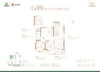 99平D戶型 3室2廳2衛(wèi)1廚 99.00㎡