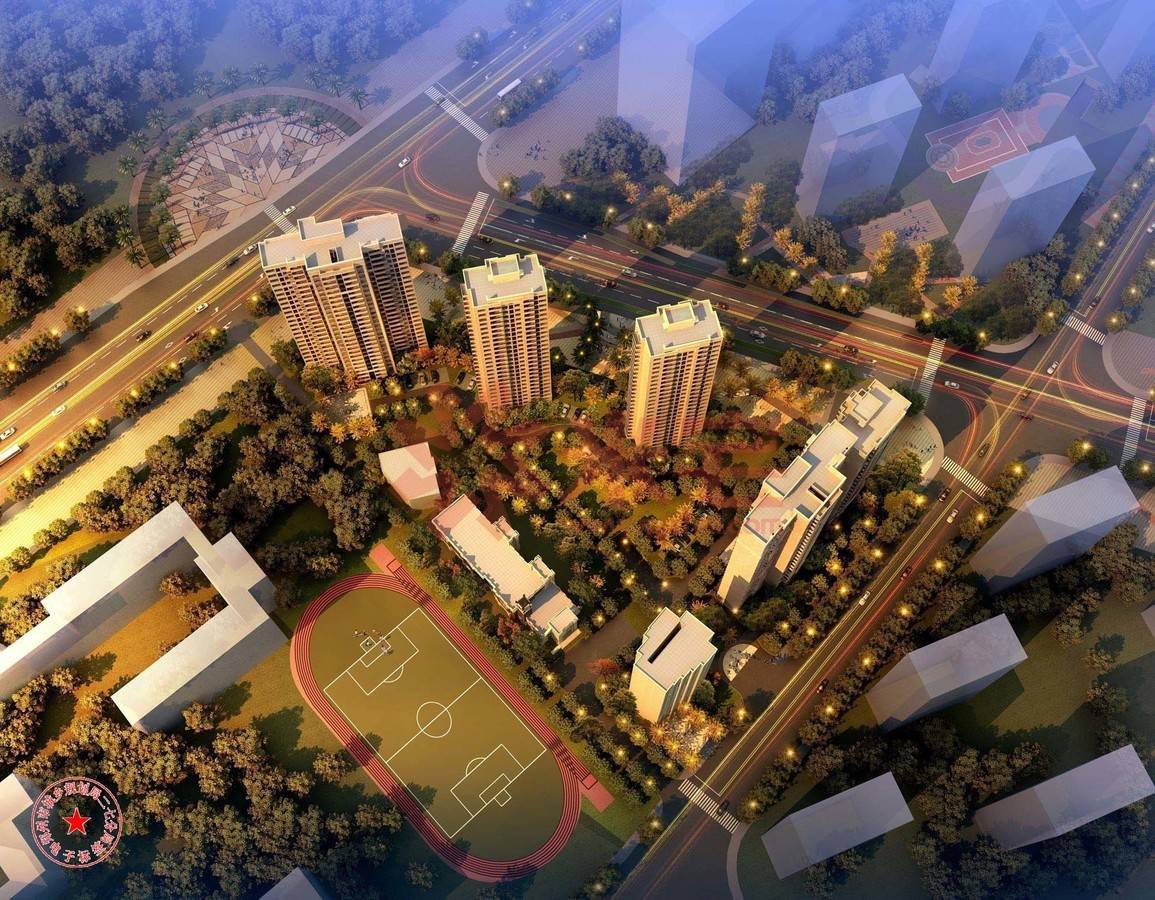 效果图 郑州绿地城八区鸟瞰图